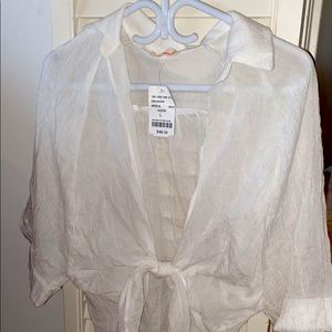 Tie Knot Off shoulder shirt, brand new with tag